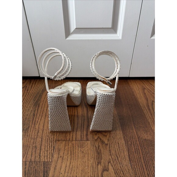 Cape Robbin Thankful Rhinestone Wrap Up Platform Sandals size 6 - Picture 4 of 6